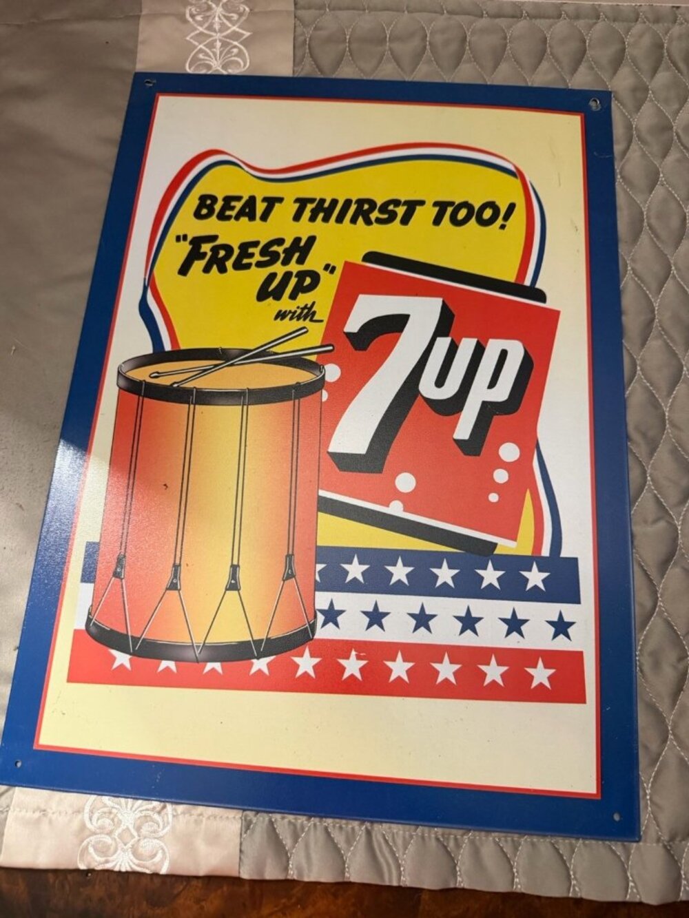 7up "Beat Thirst Too!" Distressed Sign Signs4Fun